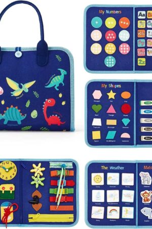 Livro Educativo Infantil Montessori Sensorial com Atividades – Busy Book Dinossauro - Jefe's Imports