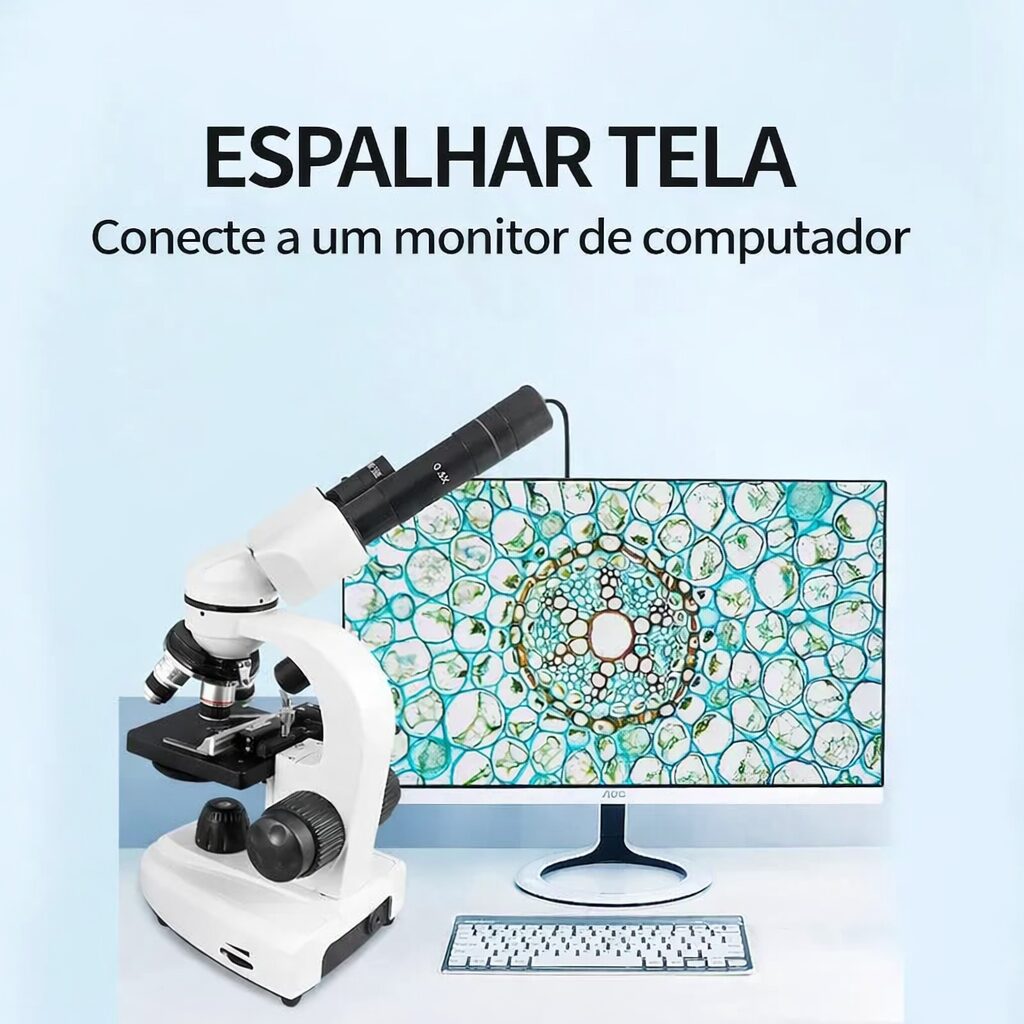 Microscópio Binocular Profissional Biológico com 4 Objetivas – Até 1600X com Maleta – Jefe's Imports Microscópio Binocular Profissional Biológico com 4 Objetivas – Até 1600X com Maleta - Jefe's Imports