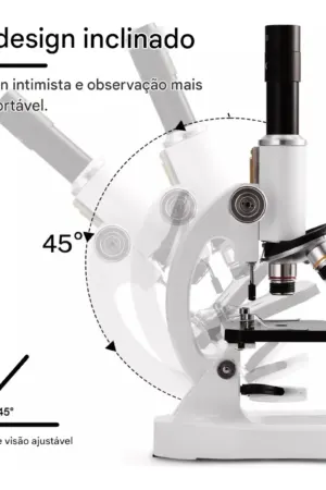 Microscópio Biológico Monocular Profissional 64x a 2400x com Iluminação Ajustável - Jefe's Imports