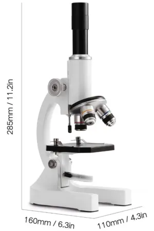 Microscópio Biológico Monocular Profissional 64x a 2400x com Iluminação Ajustável - Jefe's Imports