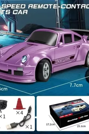 Mini Carrinho Drift Controle Remoto 1/64 4WD 2.4G com Carregamento USB - Jefe's Imports