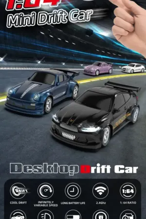 Mini Carrinho Drift Controle Remoto 1/64 4WD 2.4G com Carregamento USB - Jefe's Imports