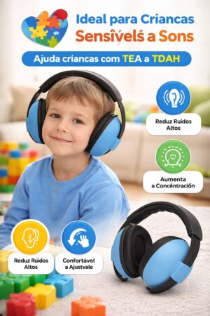 Protetor Auricular Infantil Abafador de Ruído para Bebê e Criança – Anti Ruído até 26dB - Jefe's Imports