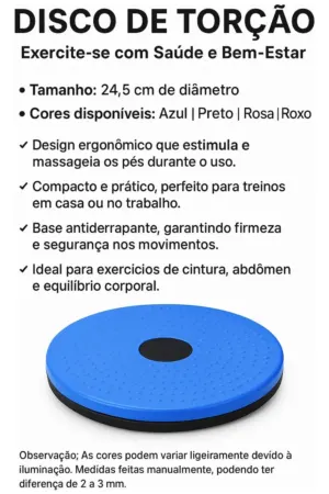 Disco de Torção 360° Fitness para Exercícios, Equilíbrio e Fortalecimento Abdominal - Jefe's Imports
