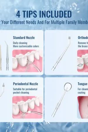 Irrigador Oral Elétrico Portátil Recarregável 5 Modos 140PSI com 4 Bicos USB-C - Jefe's Imports