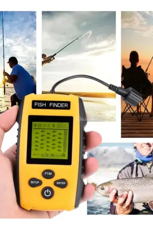 Localizador de Peixes Sonar Portátil Fish Finder com Transdutor e Display LCD - Jefe's Imports