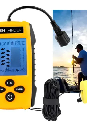 Localizador de Peixes Sonar Portátil Fish Finder com Transdutor e Display LCD - Jefe's Imports