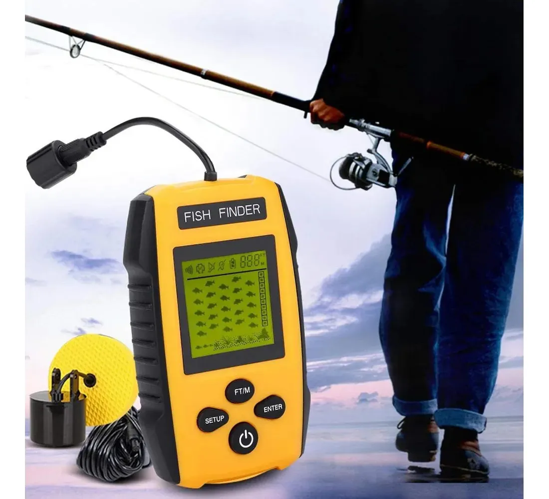 Localizador de Peixes Sonar Portátil Fish Finder com Transdutor e Display LCD – Jefe's Imports Localizador de Peixes Sonar Portátil Fish Finder com Transdutor e Display LCD - Jefe's Imports