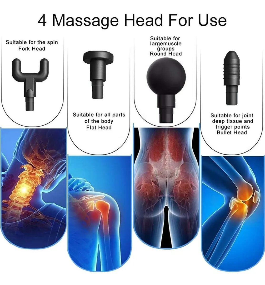 Massageador Corporal Fascial Modelo Pistola com 4 Cabeças e 5 Velocidades – Jefe's Imports Massageador Corporal Fascial Modelo Pistola com 4 Cabeças e 5 Velocidades - Jefe's Imports