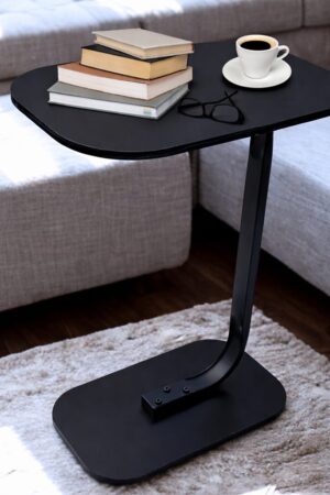 Mesa Lateral de Apoio para Sofá e Cama Tipo C em MDF com Estrutura de Ferro - Jefe's Imports