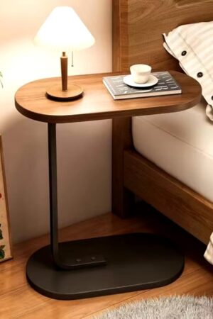 Mesa Lateral de Apoio para Sofá e Cama Tipo C em MDF com Estrutura de Ferro - Jefe's Imports