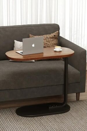 Mesa Lateral de Apoio para Sofá e Cama Tipo C em MDF com Estrutura de Ferro - Jefe's Imports