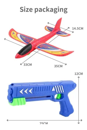 Pistola Lançadora de Avião Planador Infantil Brinquedo Catapulta Manual com Avião Grande - Jefe's Imports