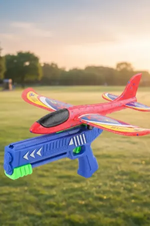 Pistola Lançadora de Avião Planador Infantil Brinquedo Catapulta Manual com Avião Grande - Jefe's Imports