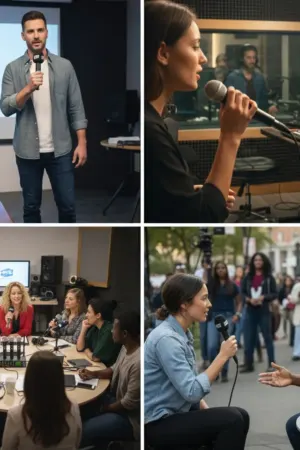 Sistema de Microfone Sem Fio Profissional BYZ-D-69 UHF 4 Canais com Display Digital - Jefe's Imports