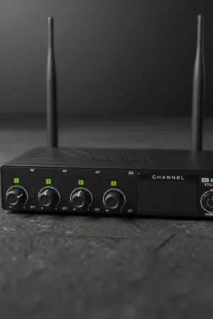 Sistema de Microfone Sem Fio Profissional BYZ-D-69 UHF 4 Canais com Display Digital - Jefe's Imports