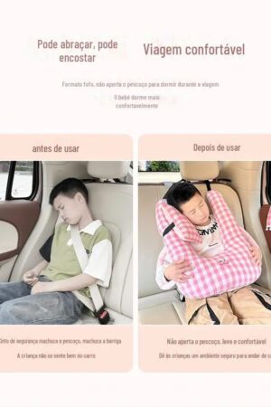 Travesseiro Infantil Para Carro com Encosto de Cabeça e Apoio de Pescoço - Jefe's Imports