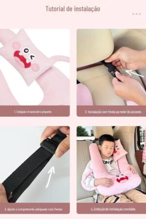 Travesseiro Infantil Para Carro com Encosto de Cabeça e Apoio de Pescoço - Jefe's Imports