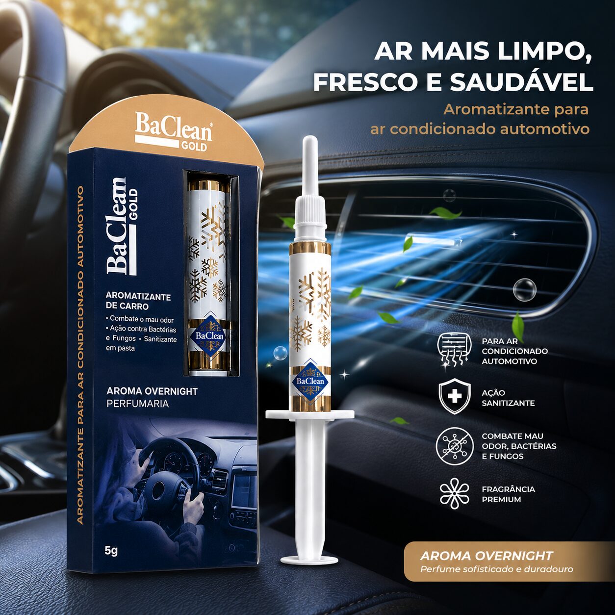 Aromatizante Para Ar Condicionado Automotivo Tipo Seringa 5g BaClean Gold Sanitizante Anti Odor Bactérias e Fungos – Jefe's Imports Aromatizante Para Ar Condicionado Automotivo Tipo Seringa 5g BaClean Gold Sanitizante Anti Odor Bactérias e Fungos - Jefe's Imports