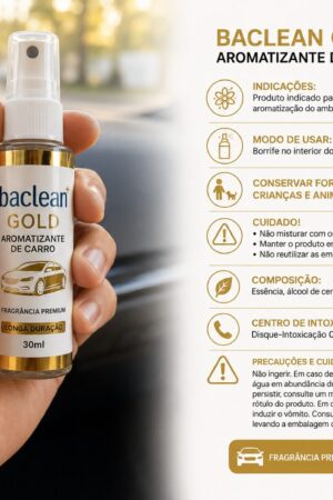 Baclean Gold Aromatizante Automotivo Spray 30ml Premium Longa Duração Para Carro - Jefe's Imports