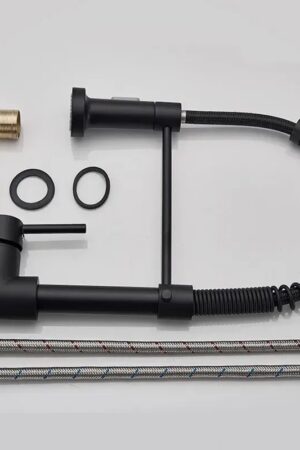 Torneira Gourmet Flexível Preto Fosco com Ducha Extensível e Spray Duplo para Cozinha Moderna - Jefe's Imports