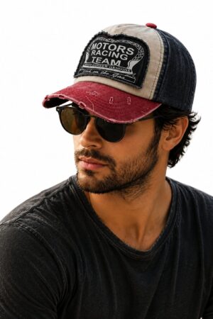 Boné Vintage Motor Racing Team Masculino Feminino Ajustável Estilo Racing Desgastado Algodão Premium - Jefe's Imports