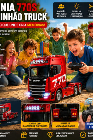 Caminhão Scania 770S Controle Remoto 19 Canais 2.4GHz Recarregável Escala 1:18 Licenciado - Jefe's Imports