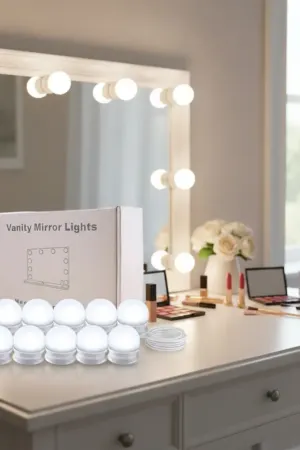 Kit Luz Camarim LED para Espelho 10 Lâmpadas USB 3 Cores com Dimmer Ajustável - Jefe's Imports